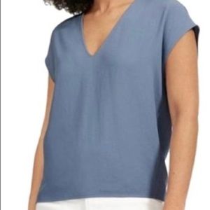 Everlane blue Japanese Goweave V Neck Top
